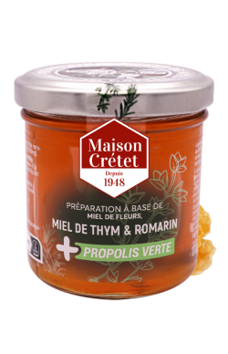 Miel de thym romarin et propolis verte 170g